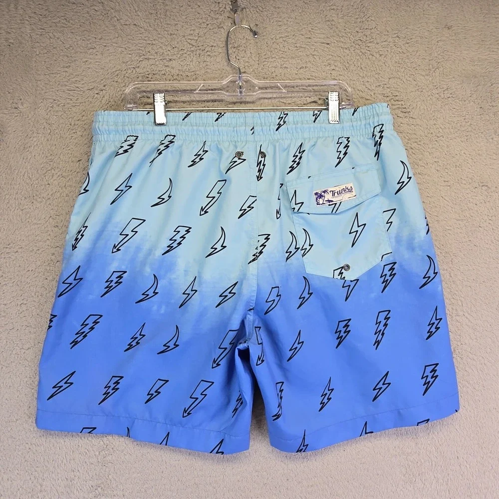 Trunks Surf Swim Co Swimming Trunks Mens XL Blue Bolts Ombre S‎